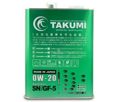 Купить Takumi Hybrid 0W-20 SN/GF-5 4л 