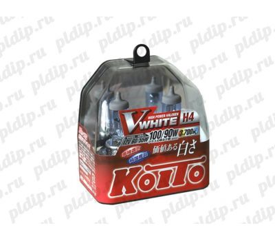 Купить Koito V WHITE H4 60/55 W = 100/90W 3700 K 